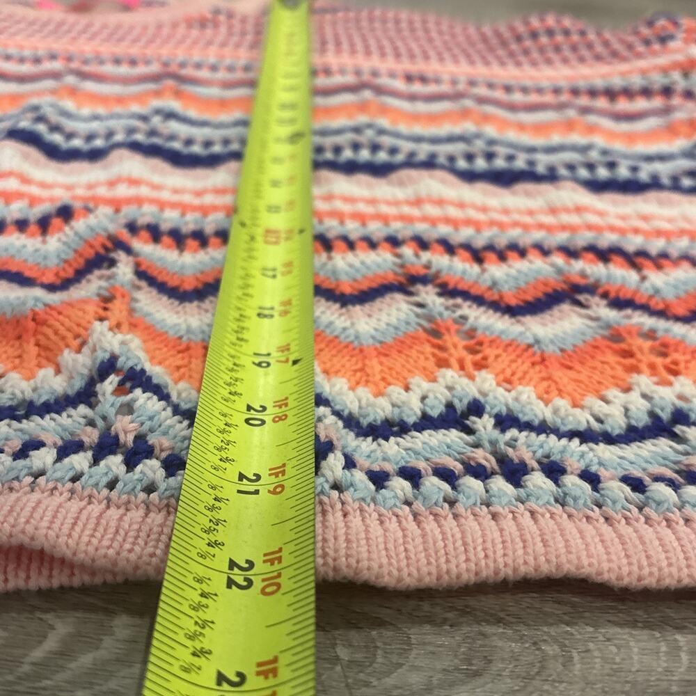 Lilly Pulitzer Samora Sweater Top Kitschy Coral Textured Reef Stripe Large - Picture 7 of 9